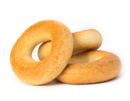 simple bagels on white backgroundの写真素材