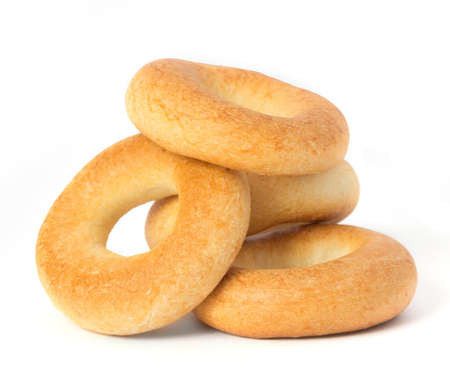 simple bagels on white backgroundの写真素材