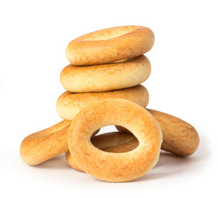 simple bagels on white backgroundの写真素材