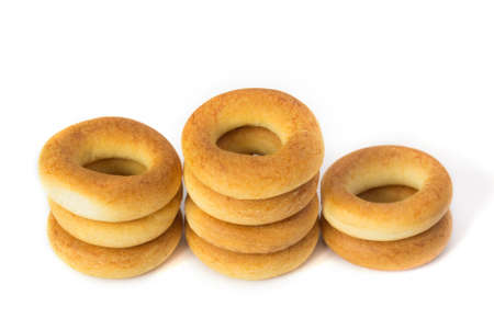 simple bagels on white backgroundの写真素材