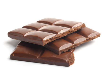 chocolate bars on white backgroundの写真素材