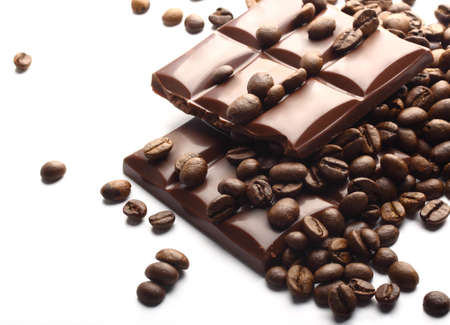 chocolate and coffee beans の写真素材