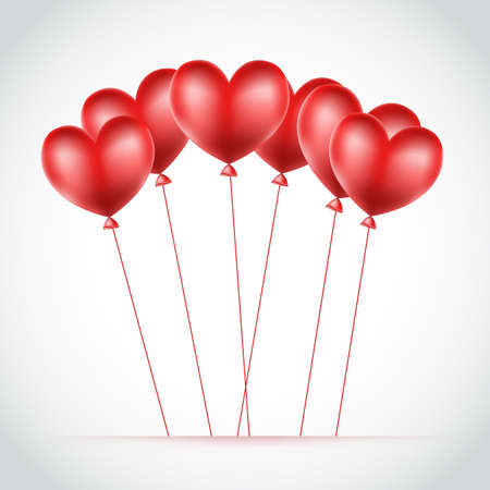 red balloons made of hearts backgroundのイラスト素材