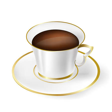 white cup with black coffeeのイラスト素材