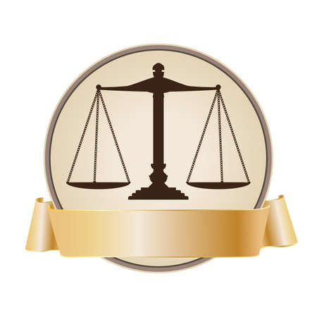 justice scale symbol with ribbonのイラスト素材