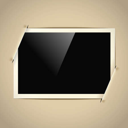 retro horizontal photo frame on paper backgroundのイラスト素材