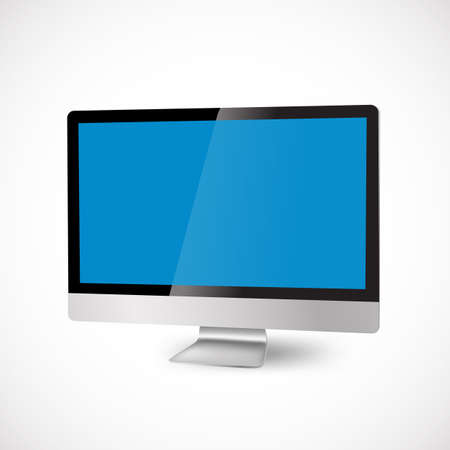 modern computer with blue displayのイラスト素材
