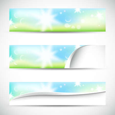banners with natural colors,lights and bokehのイラスト素材