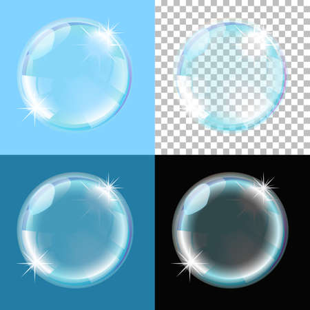 bubble on different types of backgroundのイラスト素材