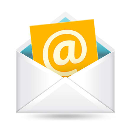 Email sign and envelope on whiteのイラスト素材