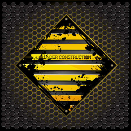 under construction steel sign design templateのイラスト素材