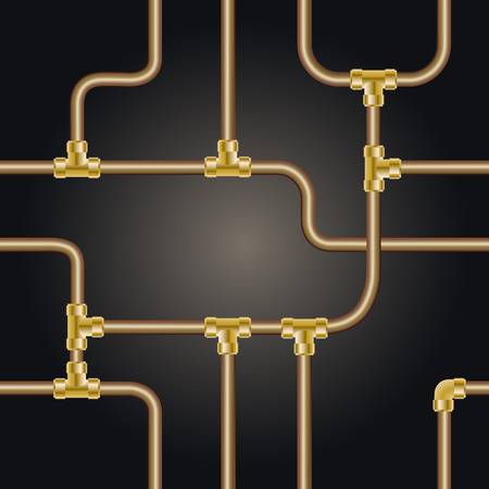 seamless background with brass pipesのイラスト素材