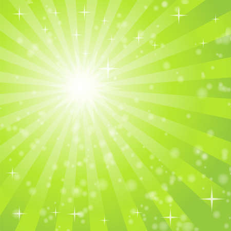abstract background with green light raysのイラスト素材