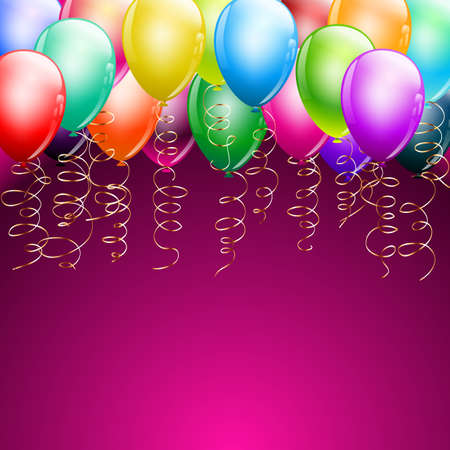 colorful balloons as top borderのイラスト素材