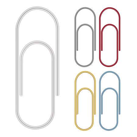 paper clips on white backgroundのイラスト素材