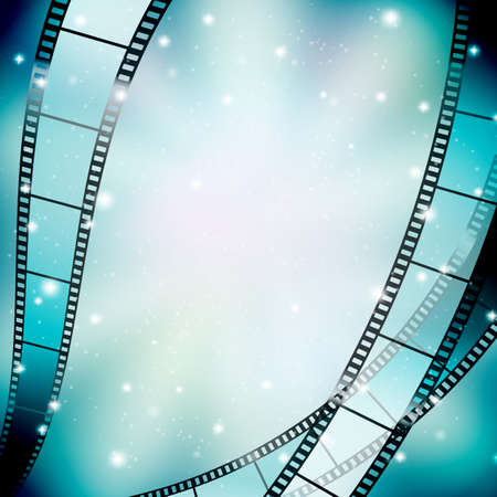 background with filmstrip and starsのイラスト素材