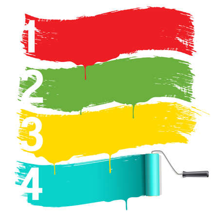 painted banners with roller brushのイラスト素材