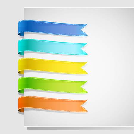 set of ribbons on white backgroundのイラスト素材