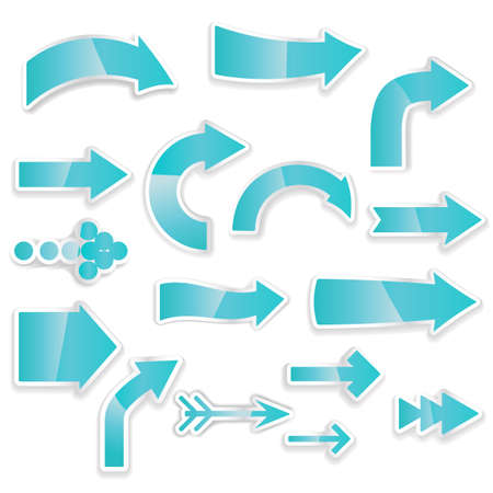 set of arrows made of paper with shadowsのイラスト素材