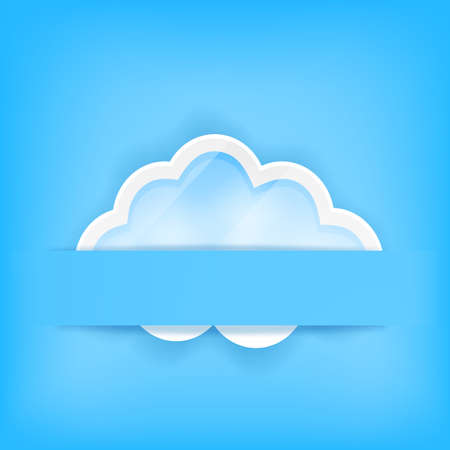 blue background with cloudのイラスト素材