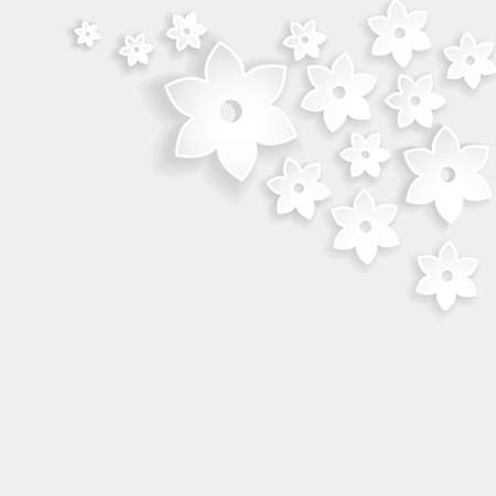 abstract white flowers with shadowsのイラスト素材