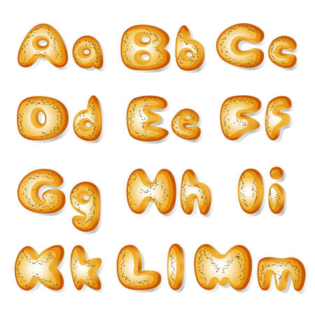 abc made of bread cakes set1のイラスト素材