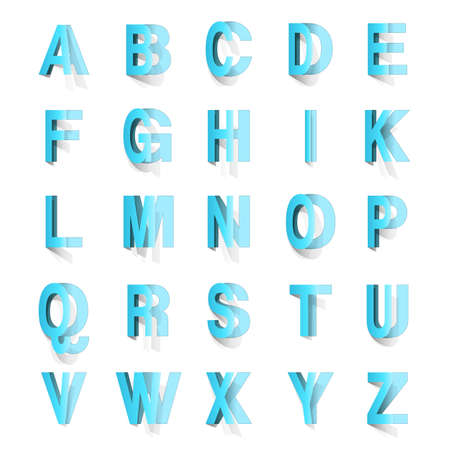 abc set cut out on whiteのイラスト素材