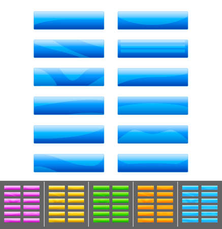 set of buttons with color variationsのイラスト素材