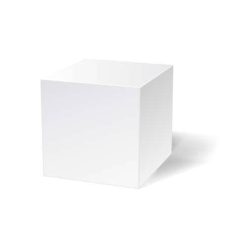 white simple cube on whiteのイラスト素材