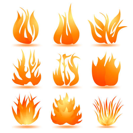 set of symbols of fireのイラスト素材