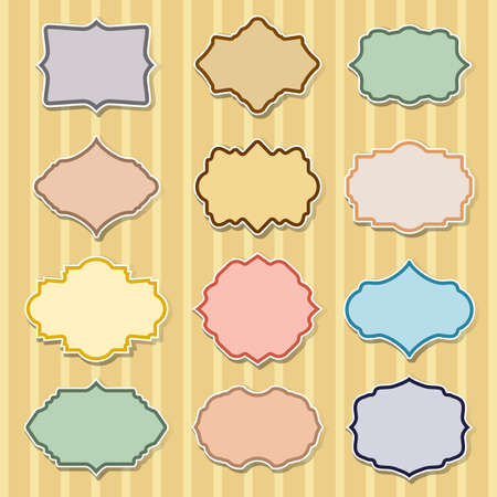 vintage frames on striped backgroundのイラスト素材