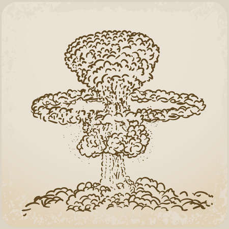 atomic explosion drawingのイラスト素材