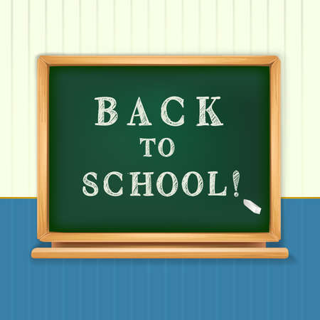 back to school written on blackboardのイラスト素材