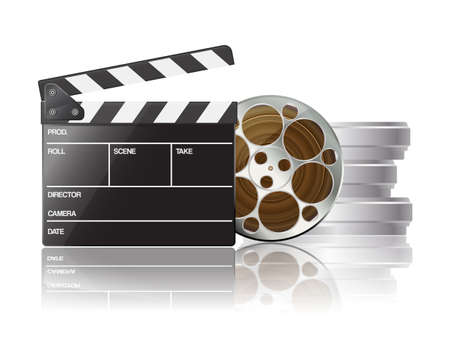 clapper and filmのイラスト素材