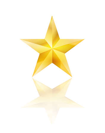 golden star on whiteのイラスト素材