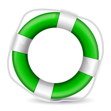 realistic illustration of green life buoyのイラスト素材