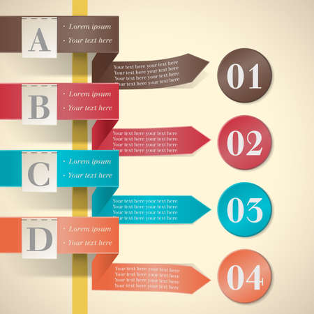 ribbons and labels as retro options tagsのイラスト素材