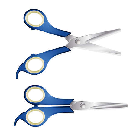 pair of scissors on whiteのイラスト素材