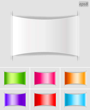 set of blank paper labels のイラスト素材