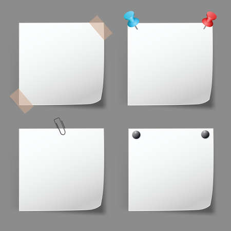 set of note papers on gray のイラスト素材