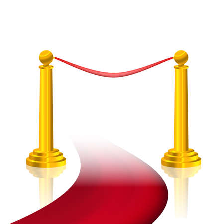 red carpet and golden fenceのイラスト素材
