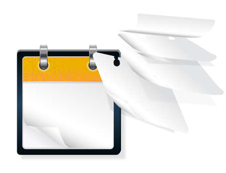 calendar with flying paagesのイラスト素材