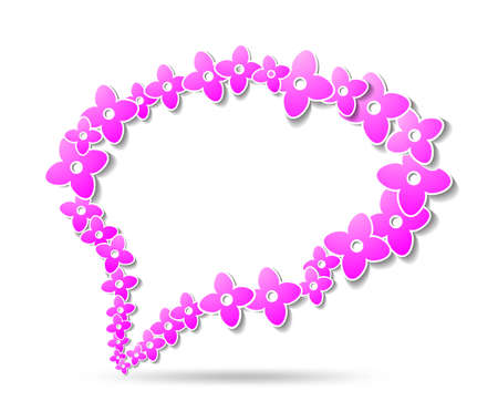 speech bubble made of abstract flowersのイラスト素材