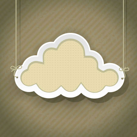 cloud as retro sign on vintage backgroundのイラスト素材