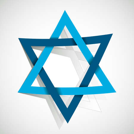 star of David made of paper cut outのイラスト素材