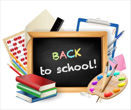 little blackboard with back to school textのイラスト素材