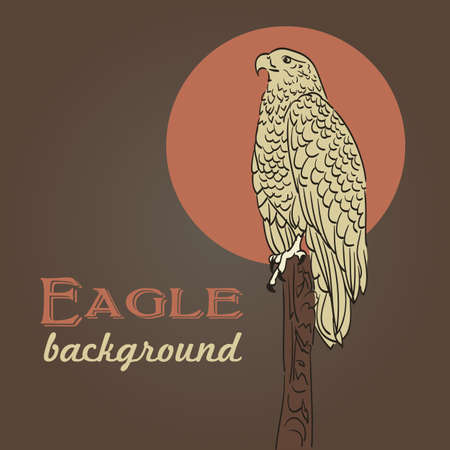 eagle drawing background in vintage colorsのイラスト素材