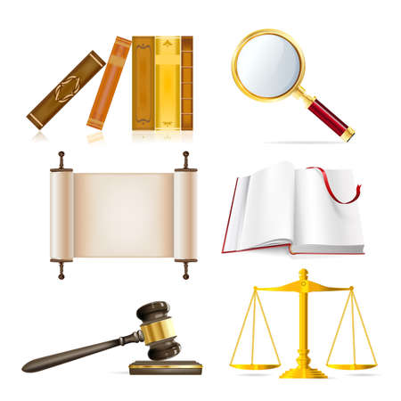 set of realistic justice objectsのイラスト素材