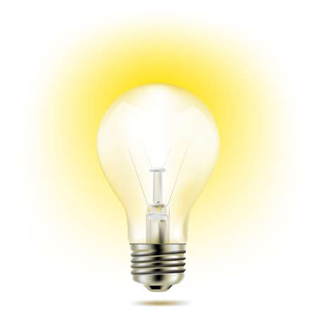 light bulbs on yellow backgroundのイラスト素材