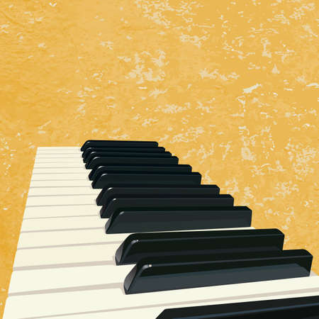 grunge music background with piano keysのイラスト素材